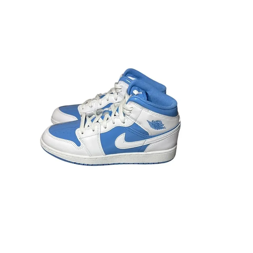 Nike Air Jordan 1 Mid SE White Blue UNC Sneakers Size 7